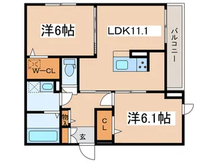 ヴィルフレア深見台【1階】の間取り