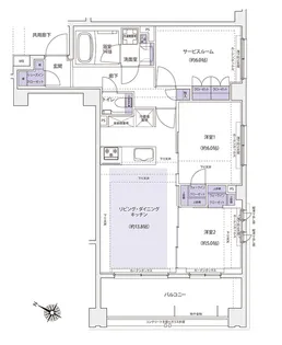 ケーディーエックスレジデンス横濱紅葉坂【6階】の間取り