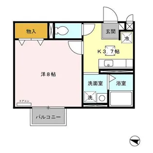 パセオプラシード角田 B【1階】の間取り