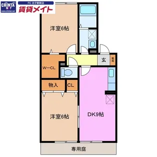 プレミール ボヌール B【1階】の間取り