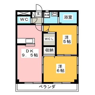 コーラルガーデン市場 A棟【2階】の間取り
