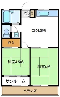 ハイツ佐治【2階】の間取り
