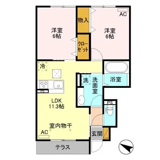 グランプレジール B【1階】の間取り