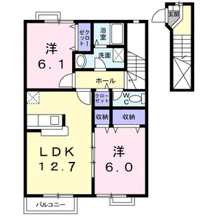 GREEN GARDEN福室A【2階】の間取り