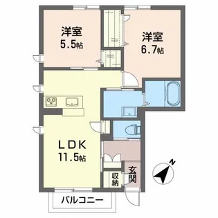 シャーメゾンゴッド【1階】の間取り