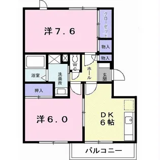 グランディール矢三A・B【1階】の間取り