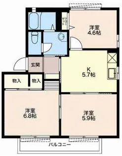 プラテアII B【2階】の間取り