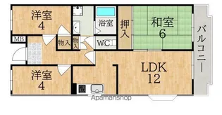 ラフォーレ学園前【3階】の間取り