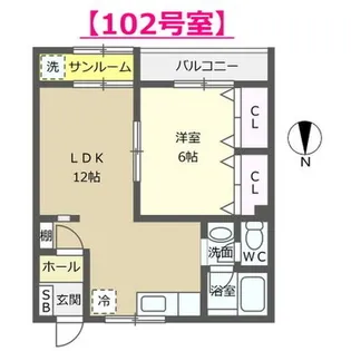 ニューカトレアN【1階】の間取り