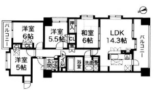 アーバンビュー横川パークサイド【6階】の間取り