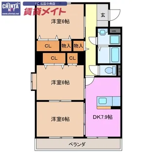 ファームガーデン利平治 B棟【1階】の間取り