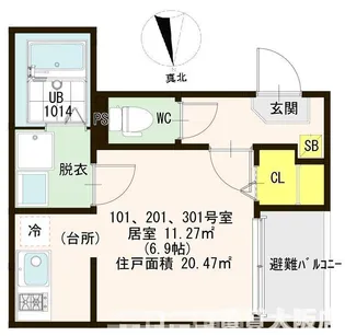 ハーモニーテラス歌島VI【1階】の間取り