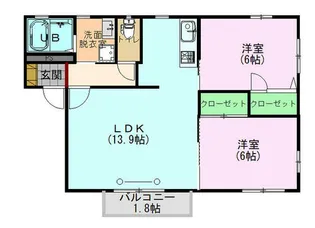 コーポ サンシャイン【2階】の間取り