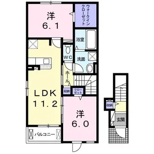 エアリーサウス【2階】の間取り