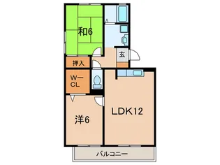 ウエストハイツ【1階】の間取り