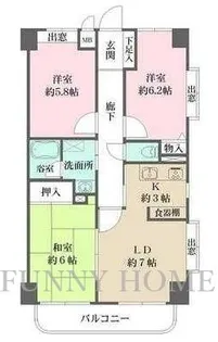 梅ヶ丘マナー【3階】の間取り