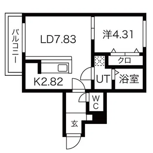 フォンテーヌ伏見【2階】の間取り