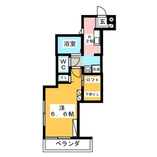 ランドヴィラージュ【1階】の間取り