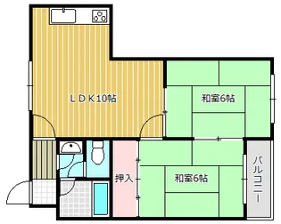 2LDKの間取り画像