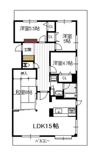 エイルヴィラリベルシティ柳丸【6階】の間取り