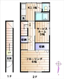 東京都中野区若宮1【アパート】の間取り