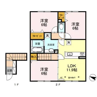 ハイグランド篠田【2階】の間取り