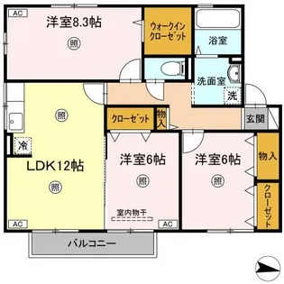 ユーステージ A棟【2階】の間取り