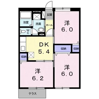 レジュール木船1・2【1階】の間取り