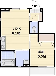 グランヴェルデ中央【1階】の間取り