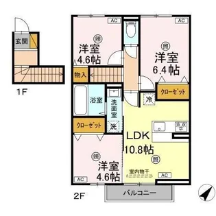 フォレストウッドB【2階】の間取り