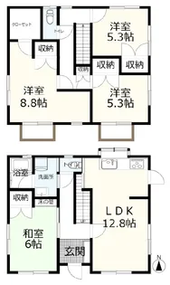岡山県笠岡市大井南【一戸建】の間取り