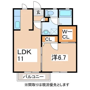 福島県郡山市大槻町字原田東【アパート】の間取り
