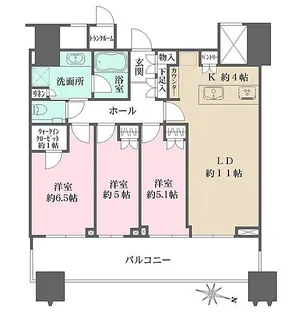 パークコート文京小石川ザ・タワー【38階】の間取り