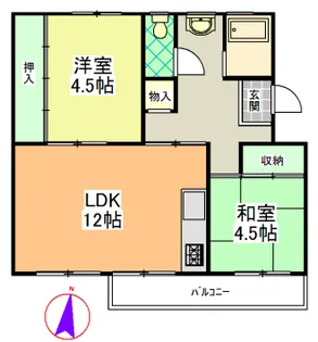 麻生台団地17号棟【4階】の間取り