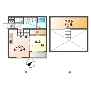 ハーモニーテラス柳堀【2階】の間取り