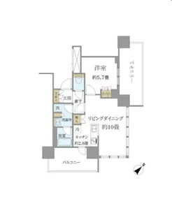 Brillia Tower 浜離宮【10階】の間取り