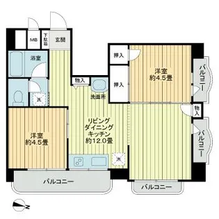 ライオンズマンション駒形【7階】の間取り