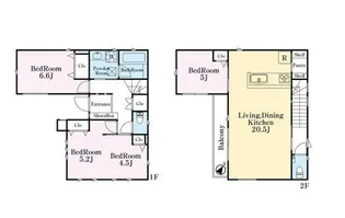 東京都杉並区南荻窪1【一戸建】の間取り