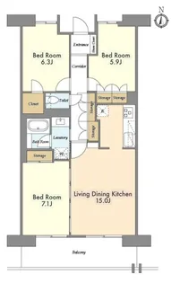 UURコート志木【13階】の間取り