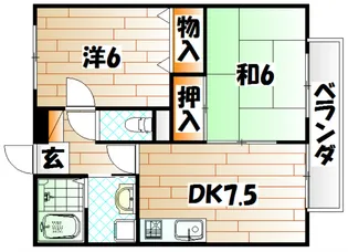 崇城ハイツ【2階】の間取り