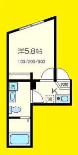 グリーンカーサ六浦II【1階】の間取り