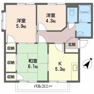 コートハウスコスモスA【2階】の間取り