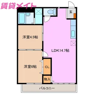 シティハイツ渡辺【2階】の間取り