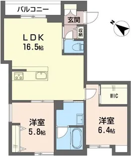 ヴァレンズ・フロレ【3階】の間取り