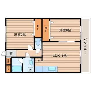 サンハイツ向陽台I【2階】の間取り