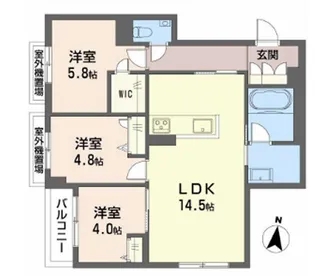 ゼーゲンハウス【3階】の間取り