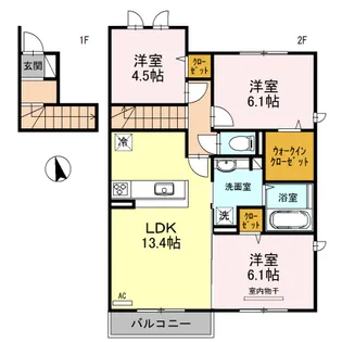 アルブル B棟【2階】の間取り