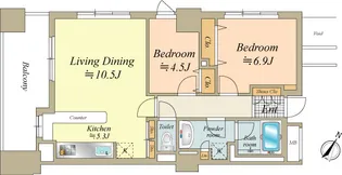 エルステージ月島アトラージュ【11階】の間取り