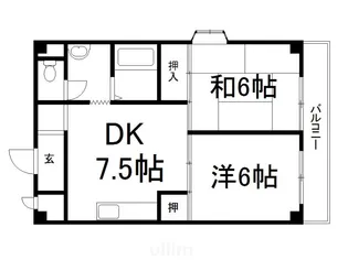 ハイツ平和II【1階】の間取り
