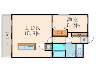 エボリューション徳力【2階】の間取り